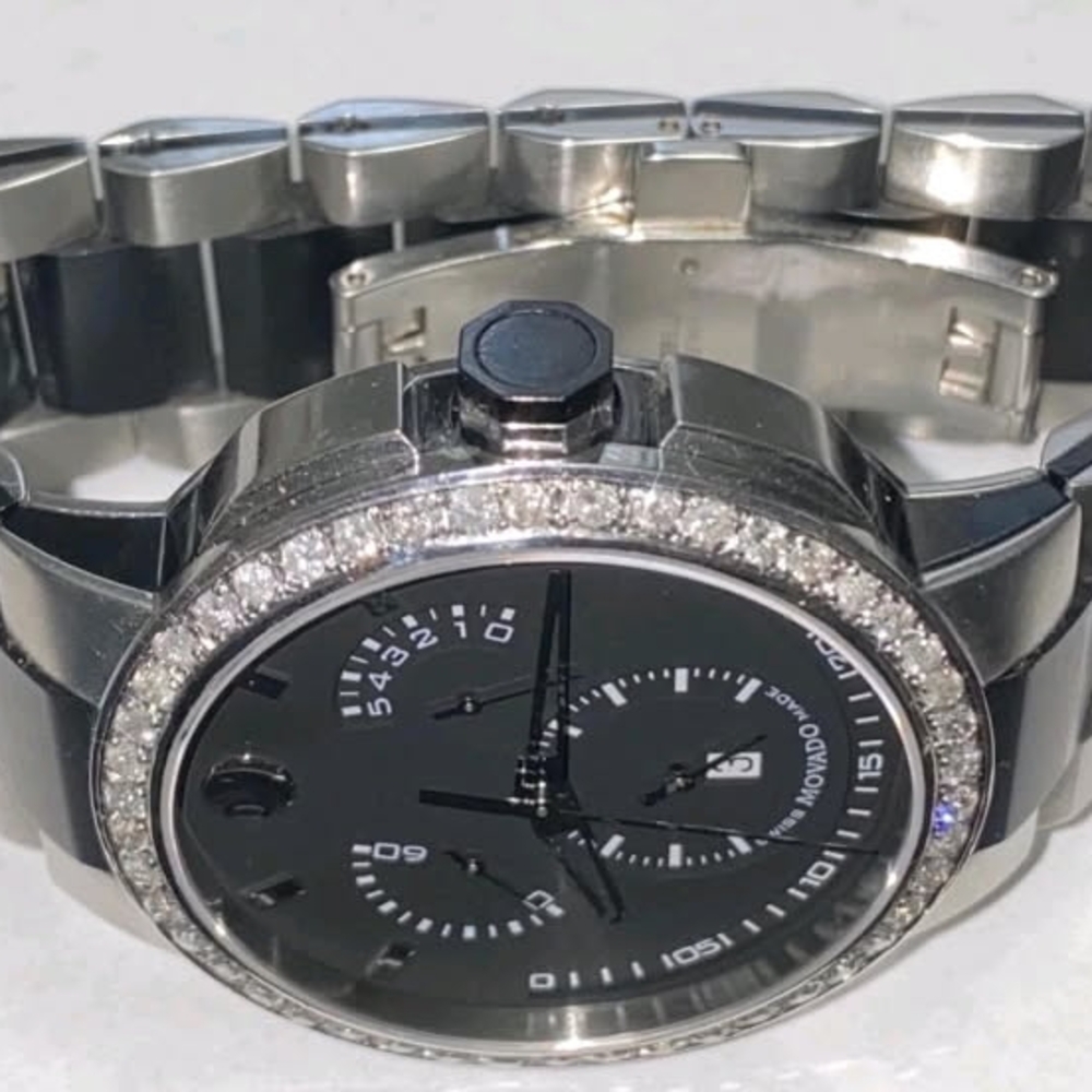 Movado Watch Mens CHRONOGRAPH Diamond Verto - Picture 7 of 8